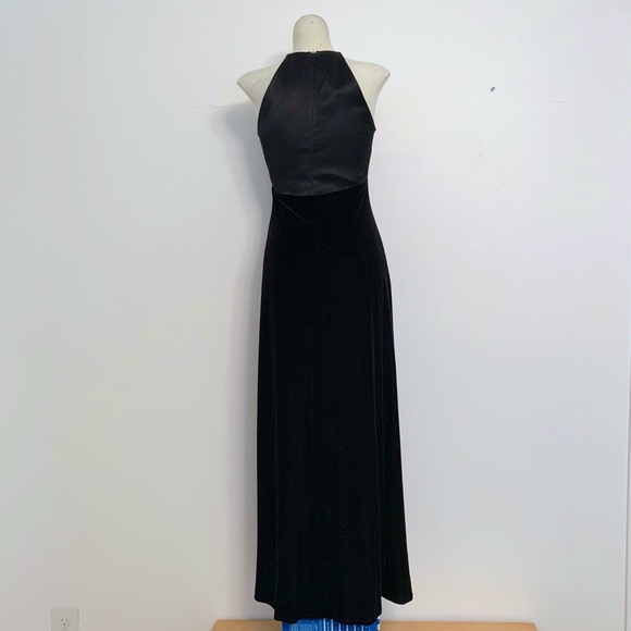 Laundry By Shelli Segal Womens Black Halter Evening Maxi Dress Size 4 Lined - Picture 4 of 7